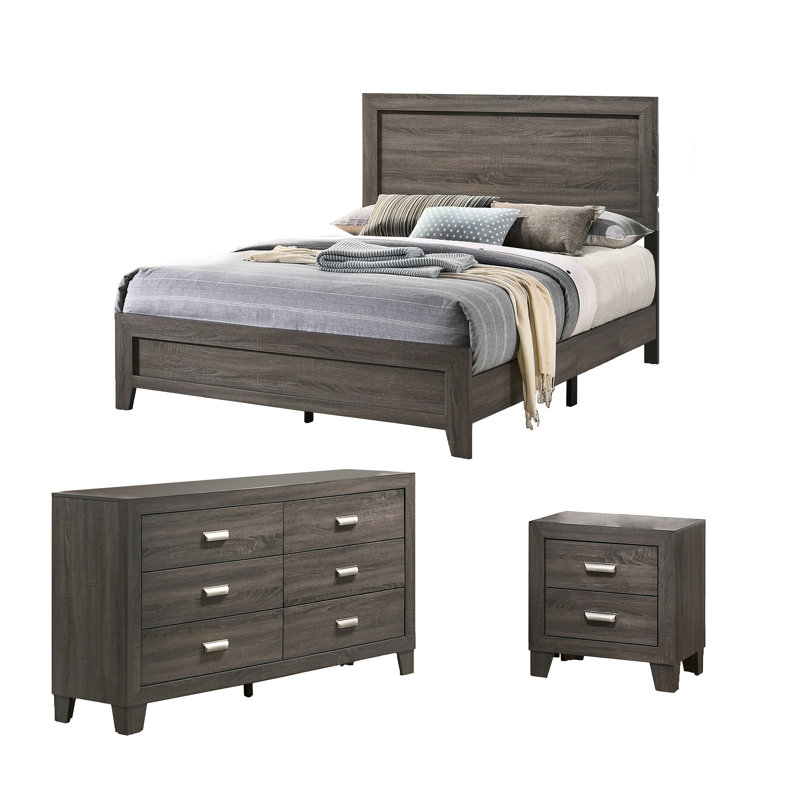 Anastasia Piece Bedroom Set, Queen, Gray