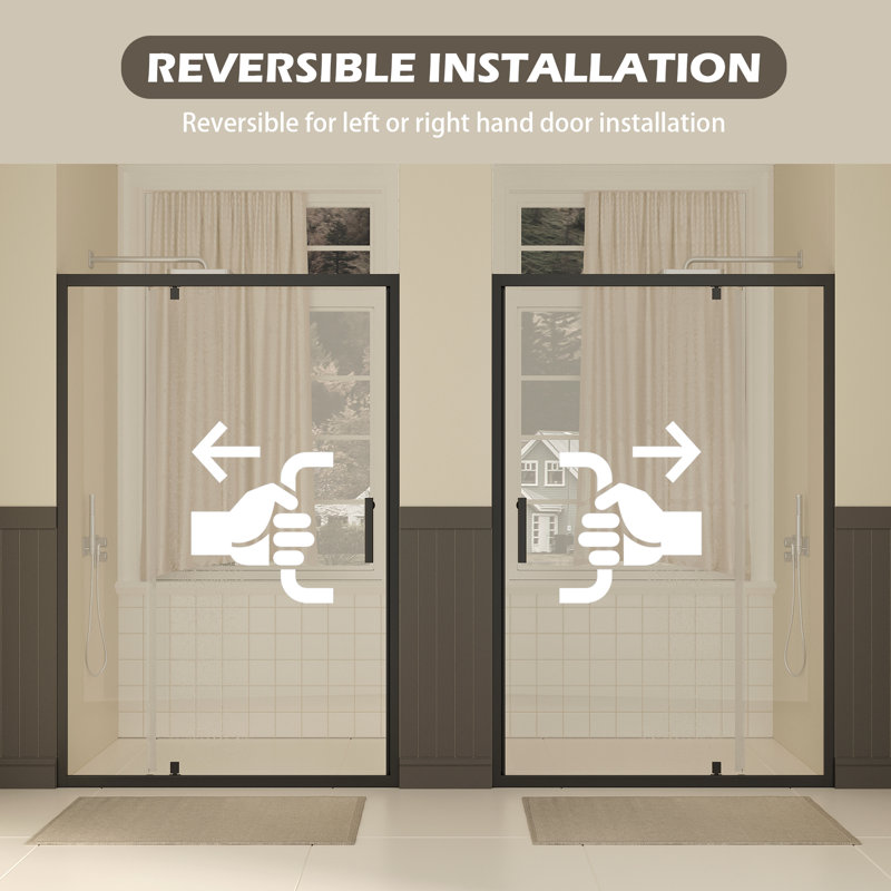 Portes de douche et de baignoire noir mat de qualité supérieure, verre trempé, design moderne