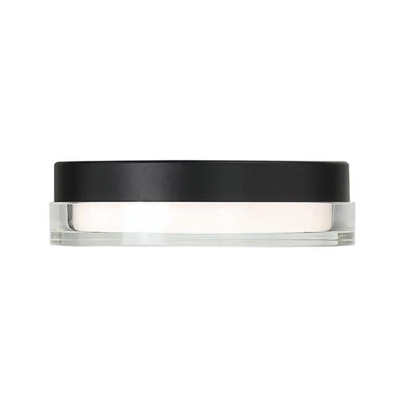 Pi Black Outdoor Flush Mount, 3000K, 2.5" H x 8.88" W x 8.88" D, Black