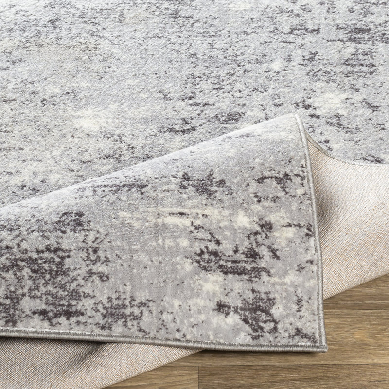 Tapis gris / gris anthracite Heimskringla, Rond 5 pi 3 po