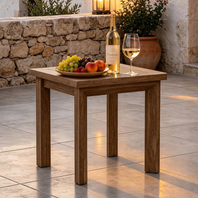 Outdoor Solid Wood Patio Side Table