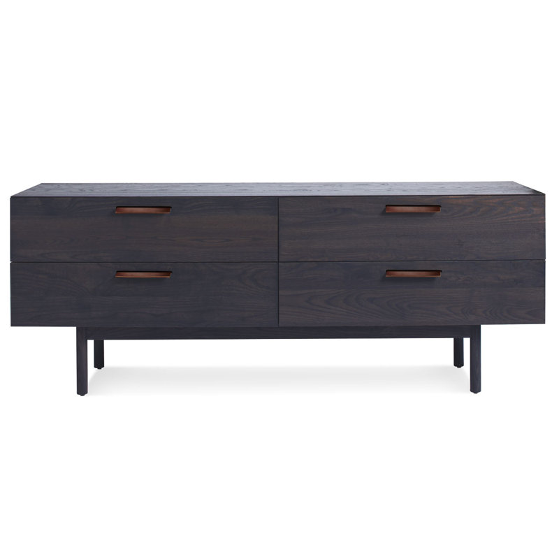 Shale 4 - Drawer Solid Wood Dresser, Smoke