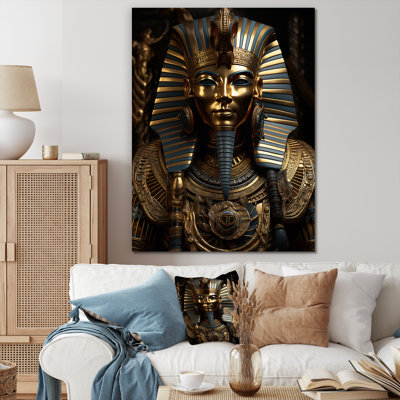 Égypte, pharaon doré sur toile
