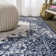 Kernan Cottage Medallion Dark blue/Ivory Rug
