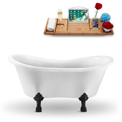 62.2'' x 30.7'' Soaking Acrylic Bathtub