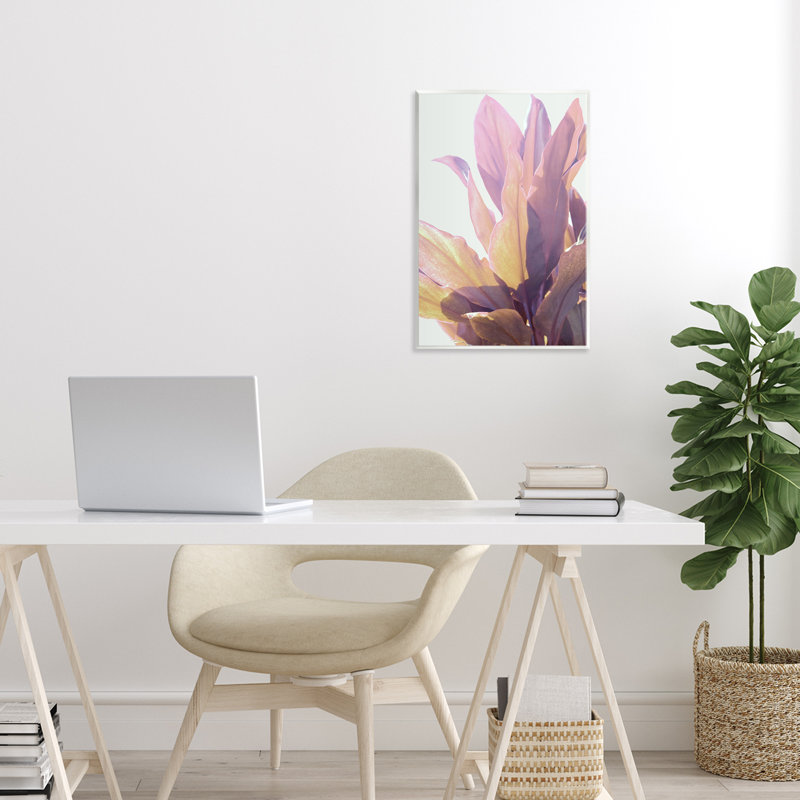 Plaque murale feuillue, plante ensoleillée, design par Gemma Bardot, H 15 po x l 10 po