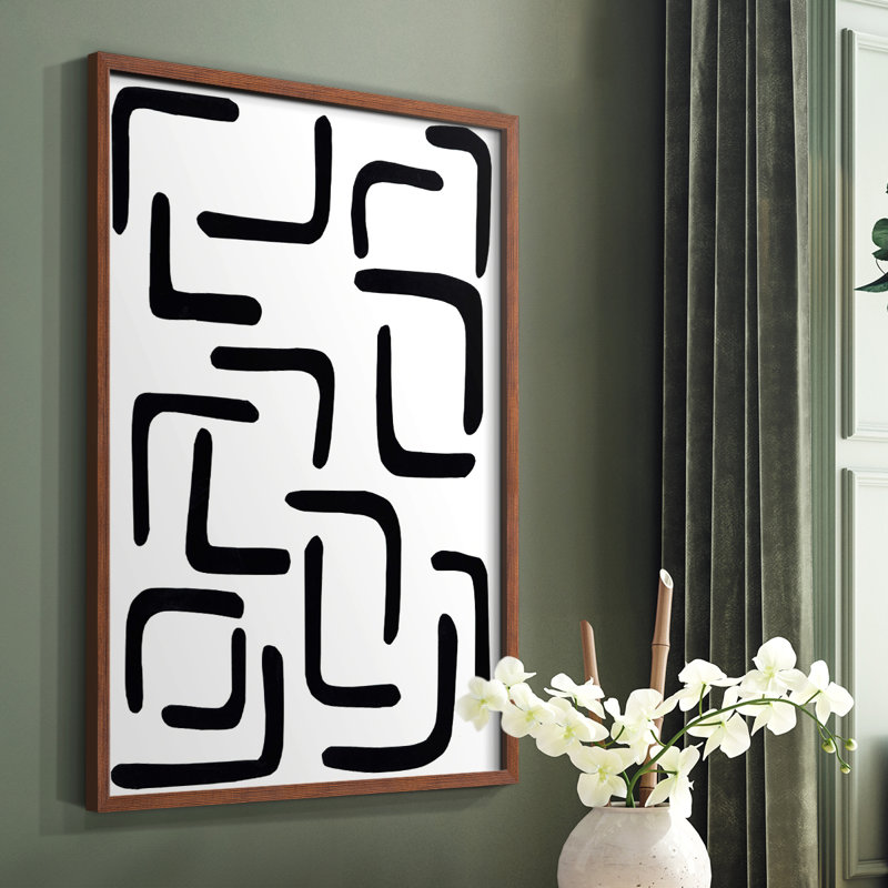 Shuffle III Framed Print - Solid Wood, H 28 po x l 22 po, Cadre photo brun simple