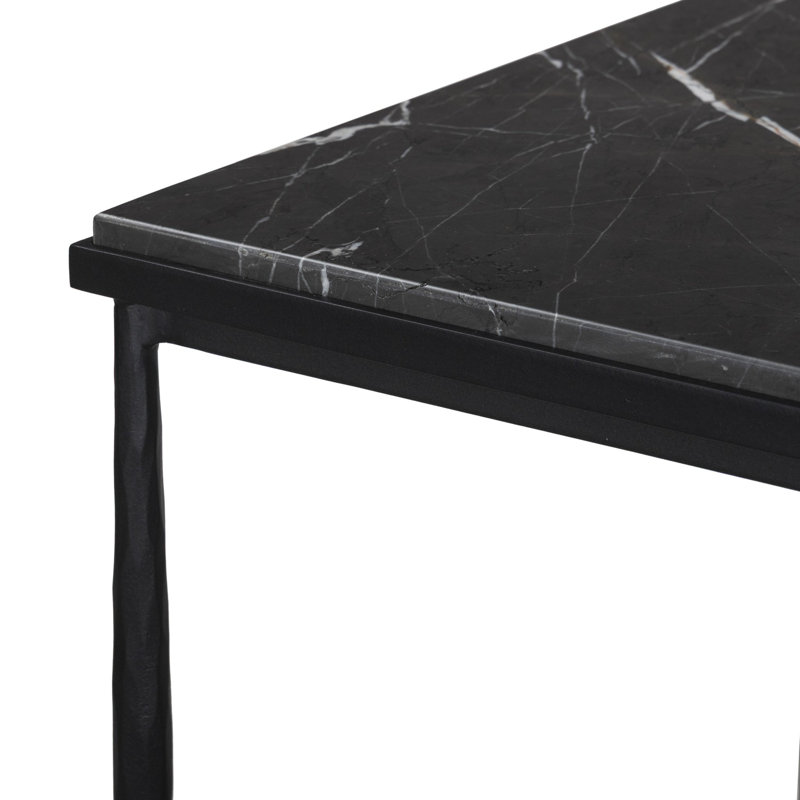 Babylon Small End Table-Lunar Marble, Gray Italian Marble, 20" H x 22" W x 22" D
