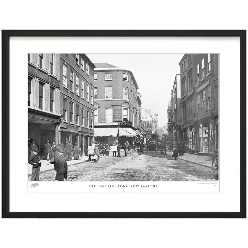 Nottingham, Long Row East 1890 - Single Picture Frame Print, 60cm H x 80cm W x 2.3cm D