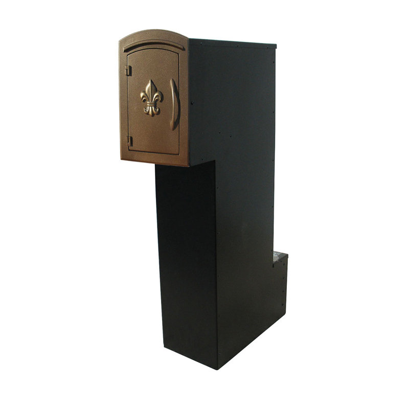 Bronze Aluminum Fleur De Lis Wall Mounted Mailbox