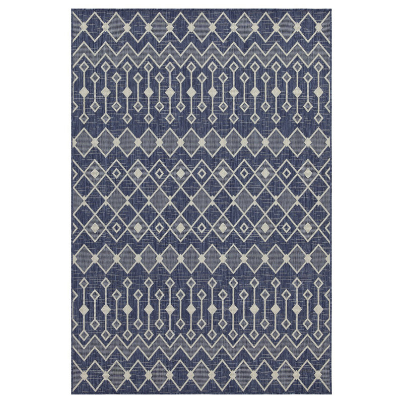 Blue 7 ft. 3 in. Indoor/Outdoor Area Rug, Rectangle 5'3" x 7'3"