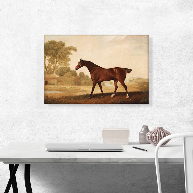 «Eagle A Bay Racehorse» par George Stubbs, reproduction d'art sur toile tendue, H 18 po x l 26 po x P 1,5 po