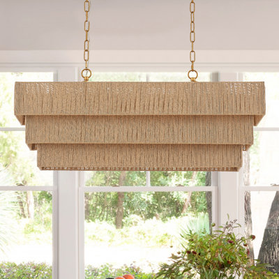 5 - Light Dimmable 3-Tier Rectangle Chandelier