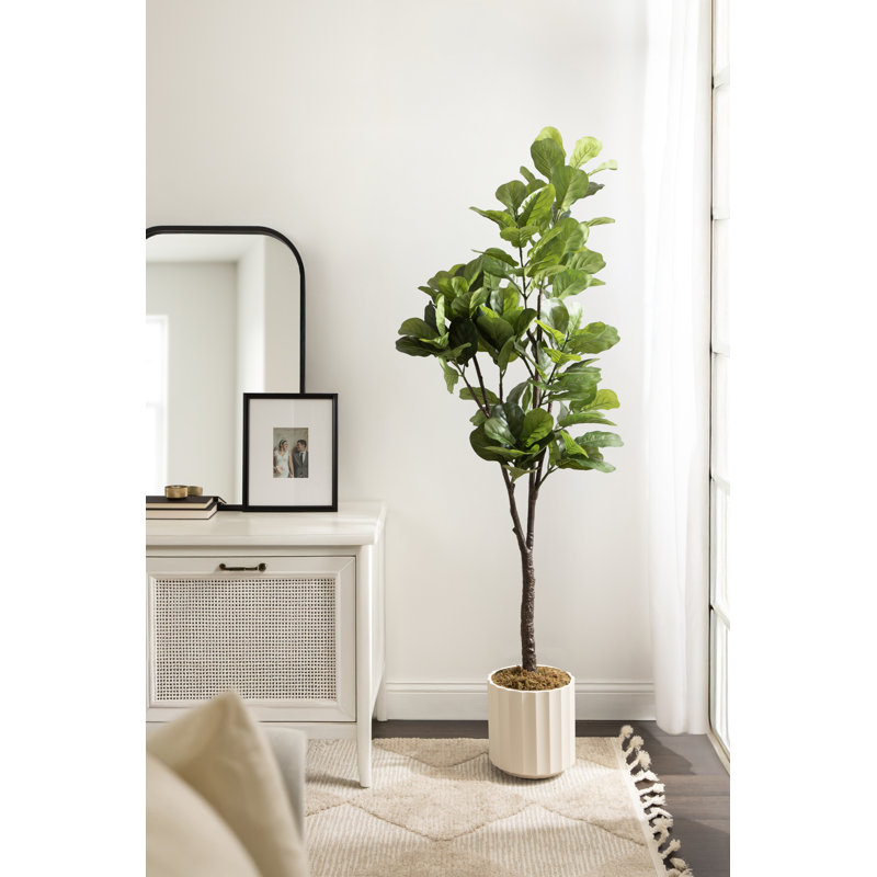 Pot à fleurs festonné Fidmont, H 70,87 po x l 27,56 po x P 23,62 po, White