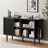 55.1" Mid-Century Sideboard With 3D Tambour Doors For Dining Room, Living Room-1542002692