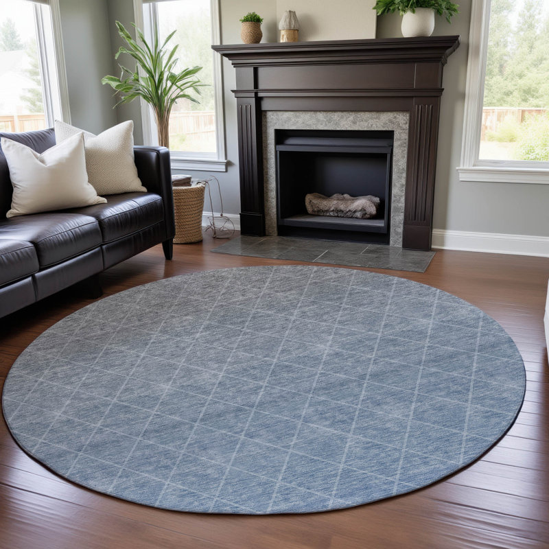 Premium Machine Washable Verrett AMF1175 Geometric Rug, Round 8'