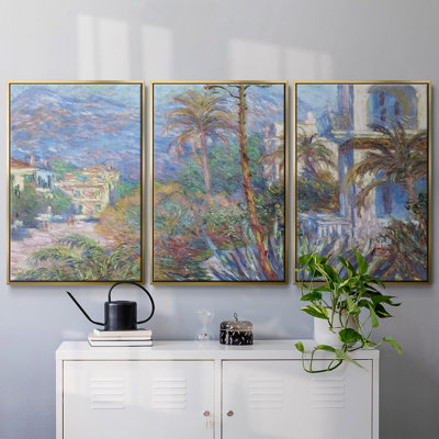 Maisons de campagne à Bordviera, reproduction sur toile 3 pièces