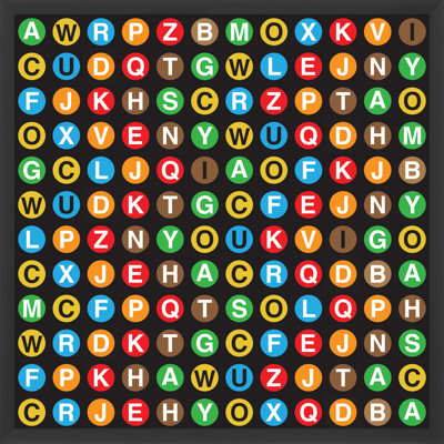 Subway Letters - Art textuel sur papier avec cadre photo
