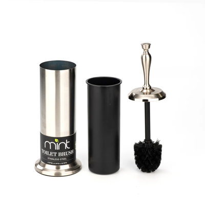 Toilet Brush, Toilet Bowl Brush with Extra Long Handle Durable Bristles Toilet Scrubber and Covered Holder for Toilet Brush Set
