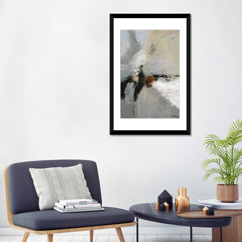 « dispassation ii », impression sur toile, Blanc, Papier d'art encadré noir, H 24 po x l 16 po x P 1 po