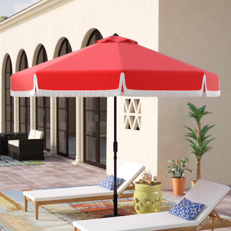 Outdoor Argentina Beach Parasol, Red/White