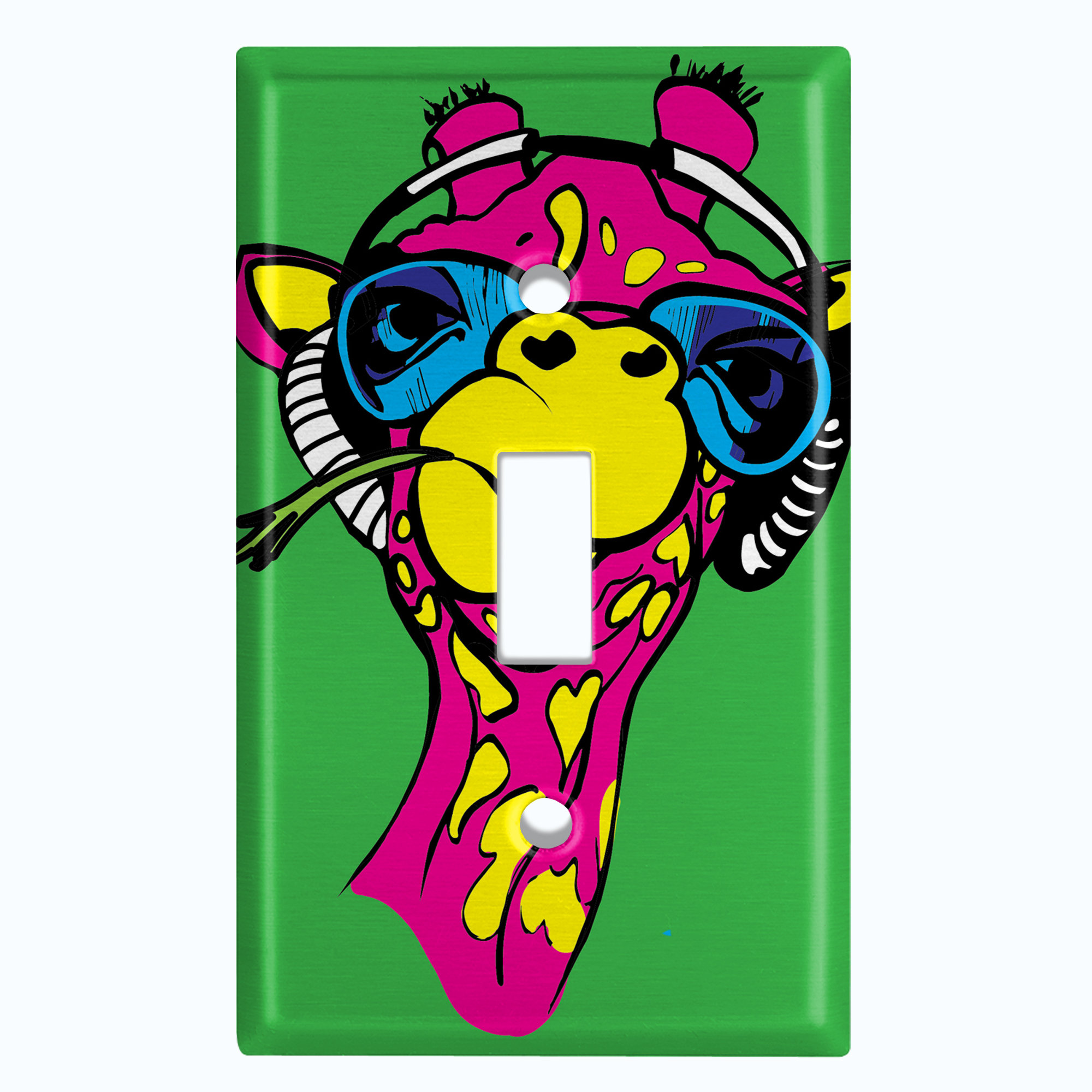 WorldAcc Metal Light Switch Plate Outlet Cover (Giraffe Music Green ...