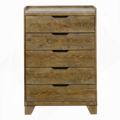 Vertical Chest With 5 Storage Drawers For Bedroom