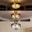 Lustre rond en cuivre semi-encastré, 4 lumières