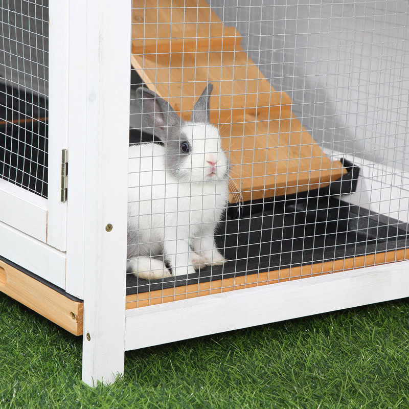 Rabbit Hutch Cage Wooden, Yellow