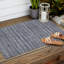 Tapis d'extérieur rectangulaire tissé à plat en polyester / chenille bleu Kensell-2133861379