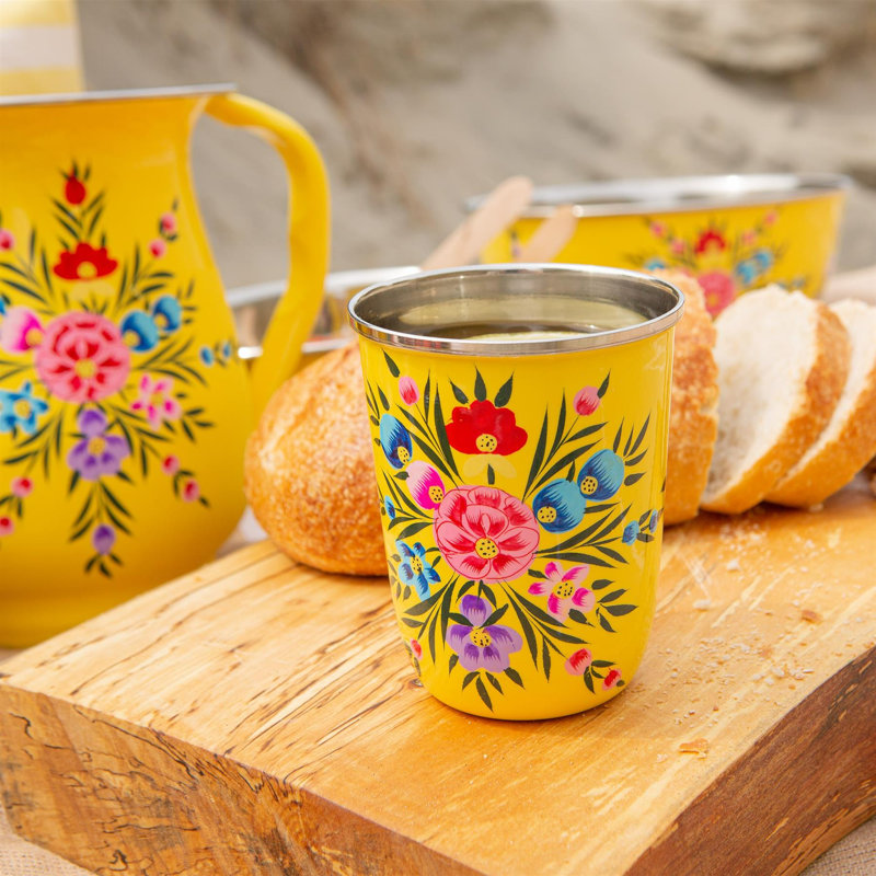 Picnic Tumbler - Multicolour Pansy, 300 ml.