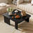Modern Minimalist Coffee Table Set, Rectangle Coffee Table with Splicing Design, Multifunctional Combination Table for Living Room-1414012911