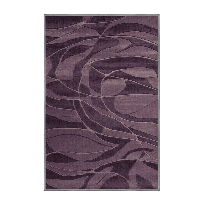 Tapis abstrait lavable à la machine, Rectangulaire 2 pi x 3 pi