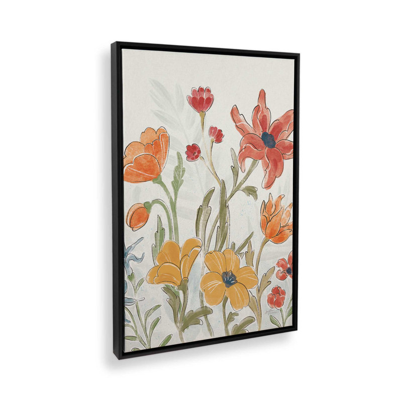 «Garden Melody in Bloom II», reproduction sur toile, Cadre flottant noir satiné, H 12,75 po x l 8,75 po x P 1,75 po