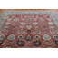 Tapis turc rouge / bleu clair / bleu marine / ivoire noué à la main de conception unique 9 pi 9 po x 13 pi Sultanabad Ziegler
