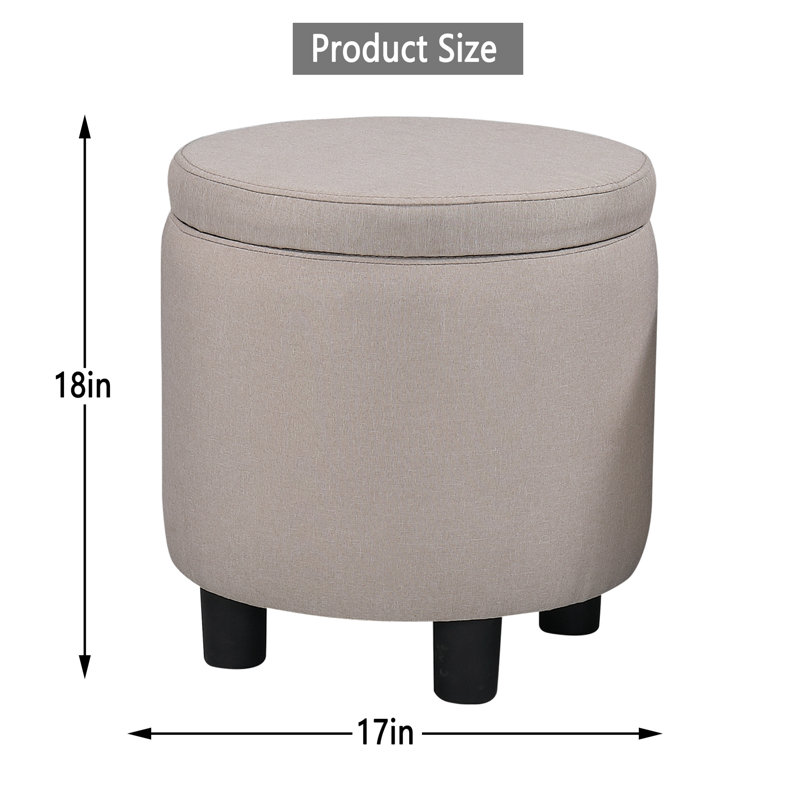 Banc de rangement rembourré en tissu Jamesena, Beige