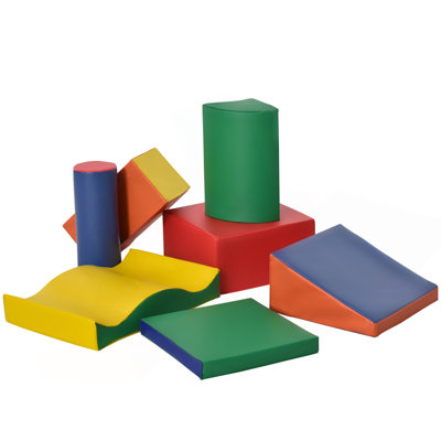 Soozier 7 pièces, blocs de jeu souples, enfants, escalade et rampe, blocs de construction et d'empilage en mousse, ensemble d'apprentissage non toxique