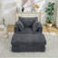 Chaise longue surdimensionnée en velours côtelé avec repose-pieds-1630639333