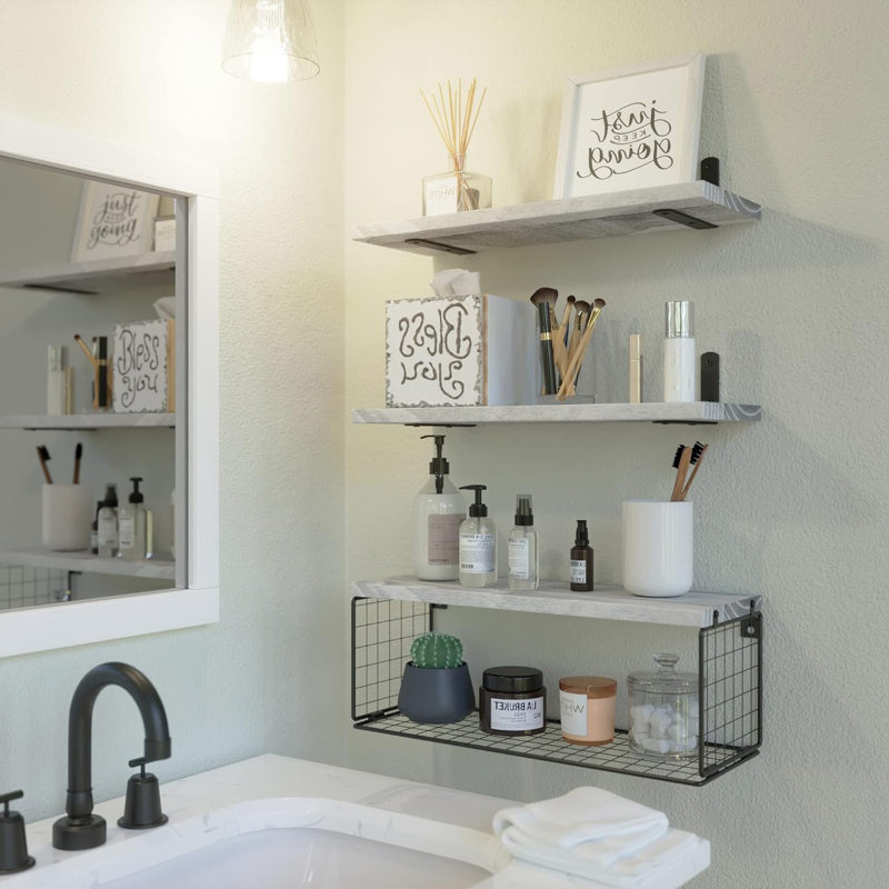Akershus Bathroom Shelves, White Wash