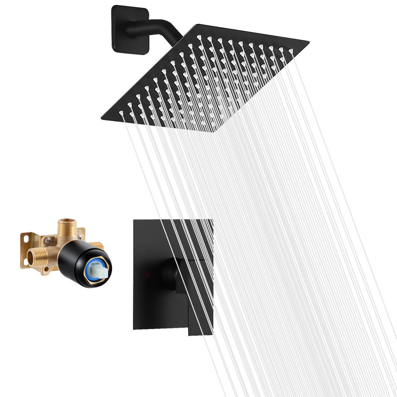 Single function shower faucet set, shower valve decoration set, Matte Black