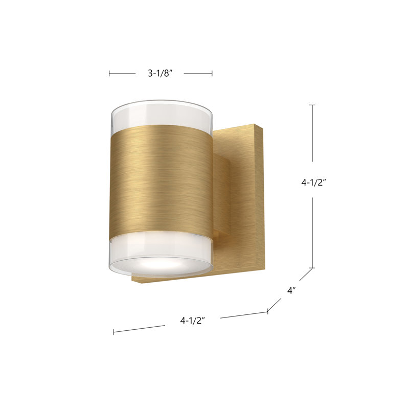 Norfolk 1 - Light LED Armed Sconce, 4.75" H x 4.5" W x 4" D, Black