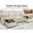 Modern 110 Inch Sofa Bed, Oversized 2 In 1 Pull Out Sleeper Couch With Sectional And Double Storage Chaise, Linen-1835866375