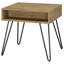 Ensemble de table basse et de table de bout à plateau relevable 2 pièces Che, bois de chêne doré