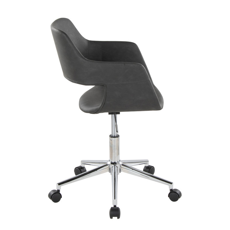 Chaise de bureau Shai, Chrome, Noir, noir, noir, noir