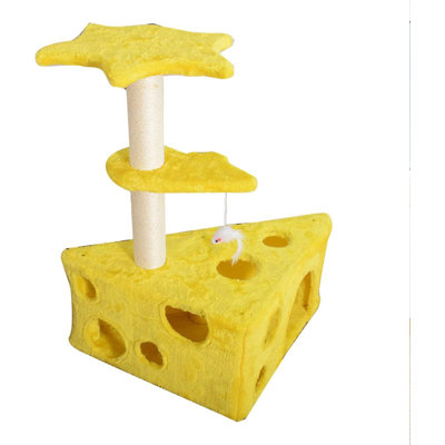 Cheese Appearance Big Cat Tree  with Sisal Scratching Platform Bed for Cats to Play and Sleep
