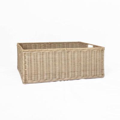 Wicker Shallow Storage Basket - Medium