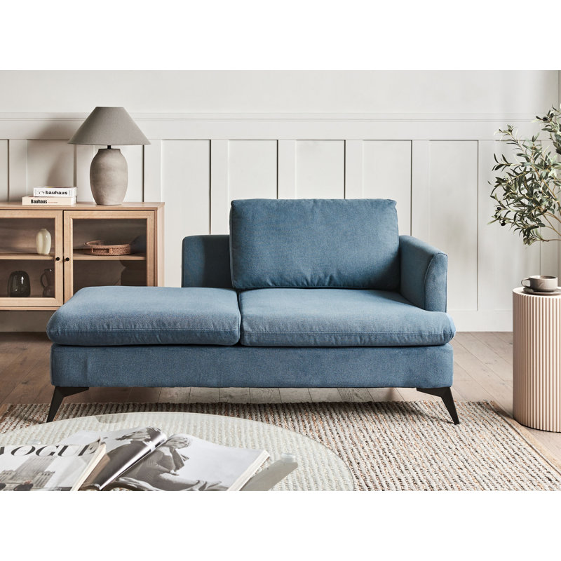 Right Hand Fabric Chaise Lounge SIEVOZ, Right Hand Facing, Blue