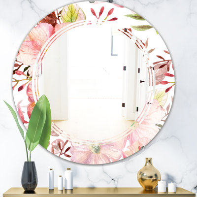 Miroir mural campagne moderne botanique iii à trois fleurs