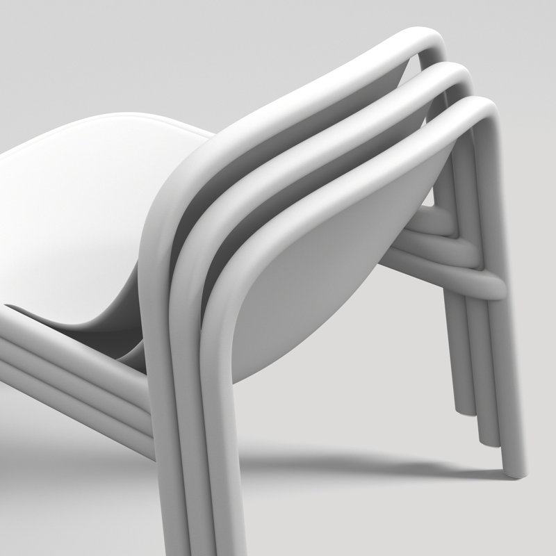 Decade Outdoor Lounge Chair, White