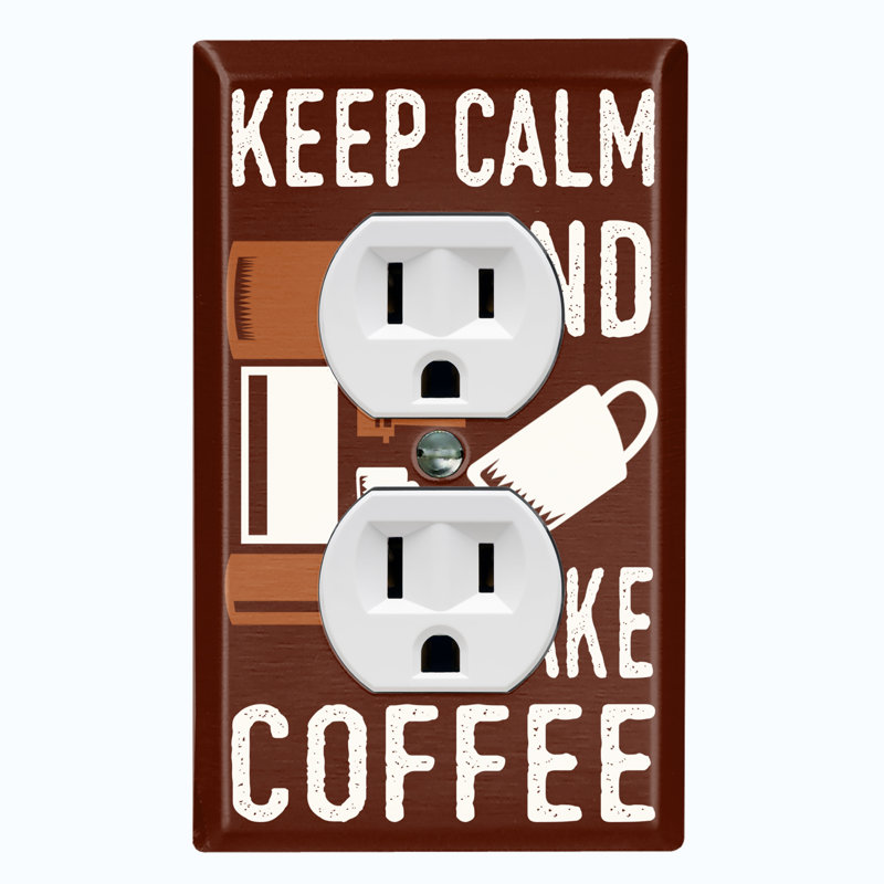 Plaque murale murale à 1 sortie Keep Calm And Make Coffee